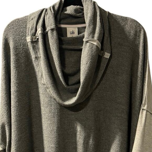 Cabi 3996 ATC Cowl Neck Pullover Sweatshirt Womens S Small Gray Oversized - Picture 2 of 5
